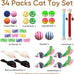 Whisker Delights 34-Pack Interactive Cat Toy Set for Indoor Cats and Kittens