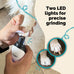 luckytail super quiet low vibration electric dog nail grinder with 2 led lights usb rechargeable 2 speeds small to large pets