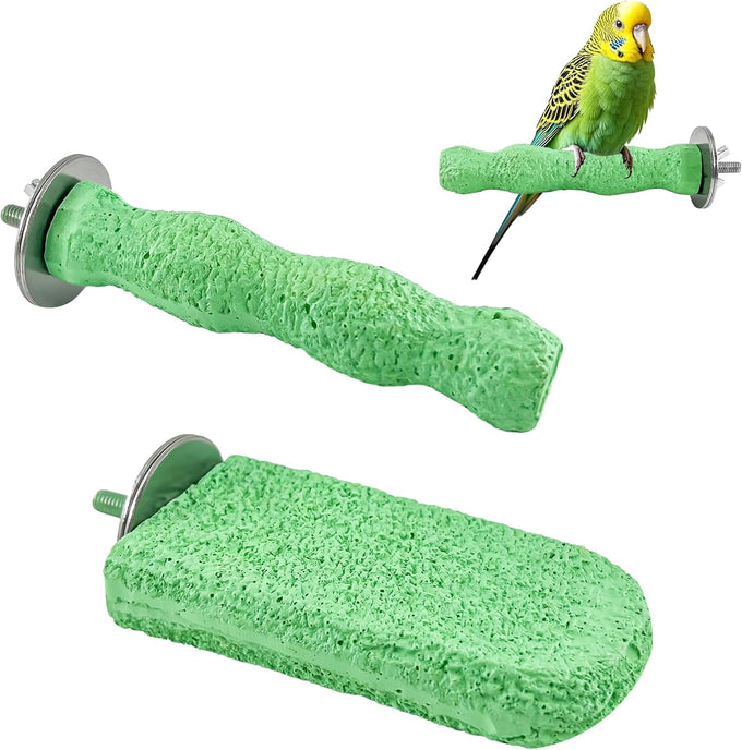 2PCS bird beak grinding stones for parrots, non-slip claw trimmers, chew toys for cockatiels, budgies, conures, and more