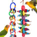 Bissap multicolored bagel parrot toy for conures, cockatiels, macaws, and similar sized pet birds