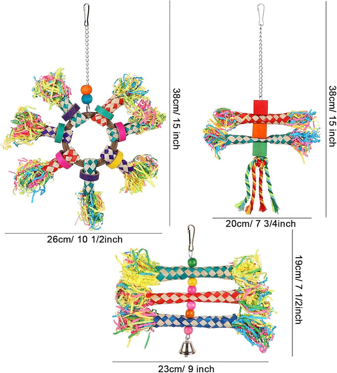 LifeIdeas 5PCS colorful bird toys for small to medium parrots, conures, cockatiels, and budgies