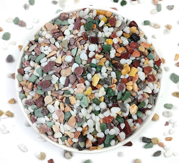yizm 2lb succulent cactus gravel pebbles natural decorative polished stones 1/5 inch mixed color