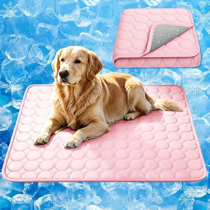 Upgraded Arc-Chill cooling dog bed mat, washable pet cooling pad for dogs & cats, 28x22 in, blue