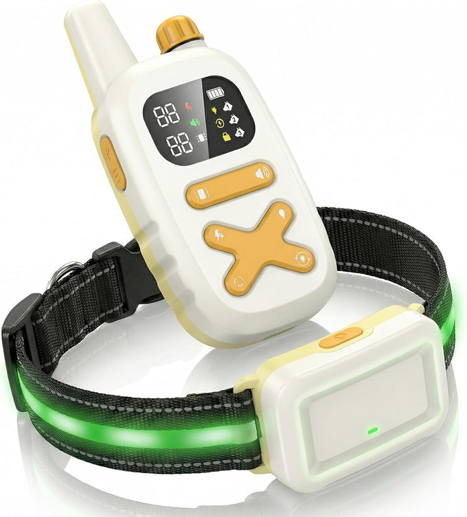 Dog Shock Collar with Remote - 3300ft Range, LED Lights, Waterproof, Adjustable Strap, Rechargeable, for Small to Large Dogs (14-25in, Black)