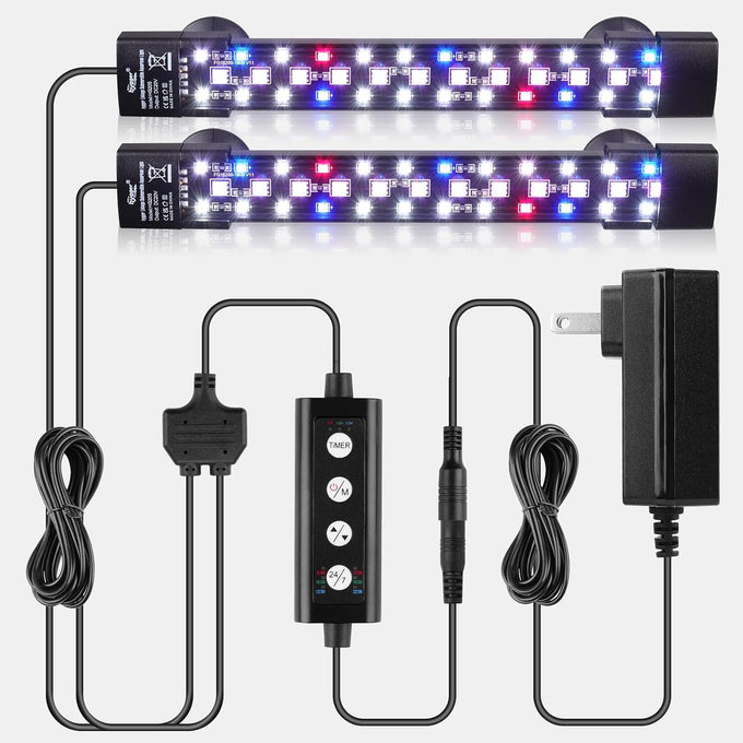 hygger 24/7 Full Spectrum Aquarium LED Light with Synchronized Control, Adjustable Timer, Brightness, and Colors, 3-Row Beads, IP68 Waterproof