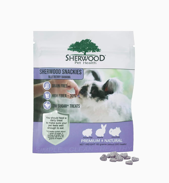 sherwood pet health snackies for small pets, grain-free, real fruit, low sugar, high fiber, heart-shaped treats in multiple flavors