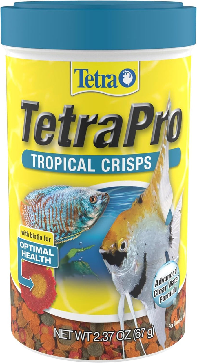Tetra 77072 TetraPRO Tropical Crisps for Fishes, 2.37 oz net weight, floating food, enhanced coloration