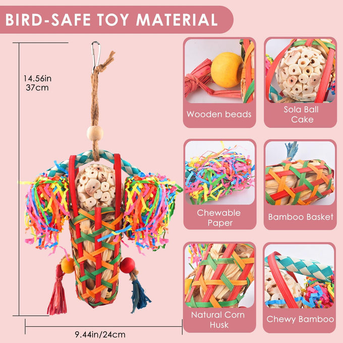 Katumo natural bamboo cockatiel parakeet conure shreds and forages safely