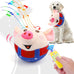 Baborui Rechargeable Interactive Dog Toy in Blue, Jumping Squeaky Toy with Recording and Music Modes for Small to Large Dogs