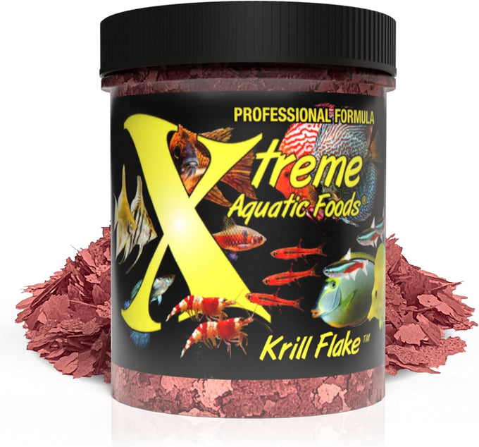 Xtreme Krill Flakes 3.5oz premium max protein freshwater fish food USA farm grown krill shrimp vitamins