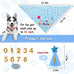 Dog Birthday Bandana Set for Large Medium Small Dogs Pet - Blue, Adjustable Hat with Numbers 0-8