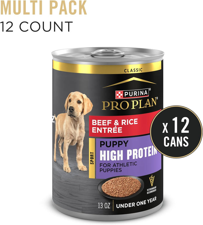 Purina Pro Plan Sport Puppy Food, Beef & Rice, 13oz Cans (Pack of 12)