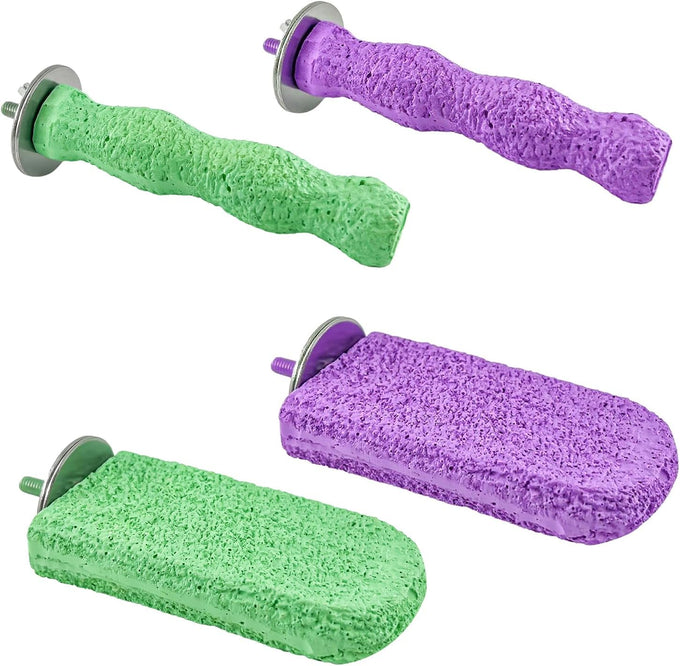 2PCS bird beak grinding stones for parrots, non-slip claw trimmers, chew toys for cockatiels, budgies, conures, and more