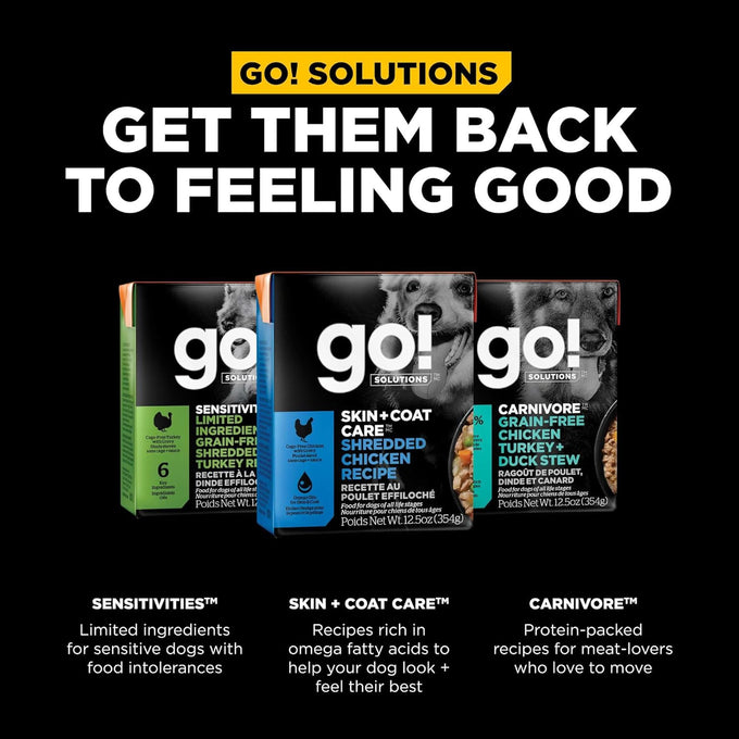 Go! Solutions Skin + Coat Care Wet Dog Food, Chicken with Grains