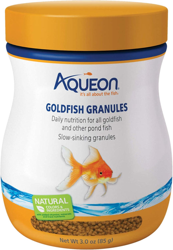 Aqueon Goldfish Fish Food Slow Sinking Granules, 5.8 Ounce, for Common Goldfish and Small Koi