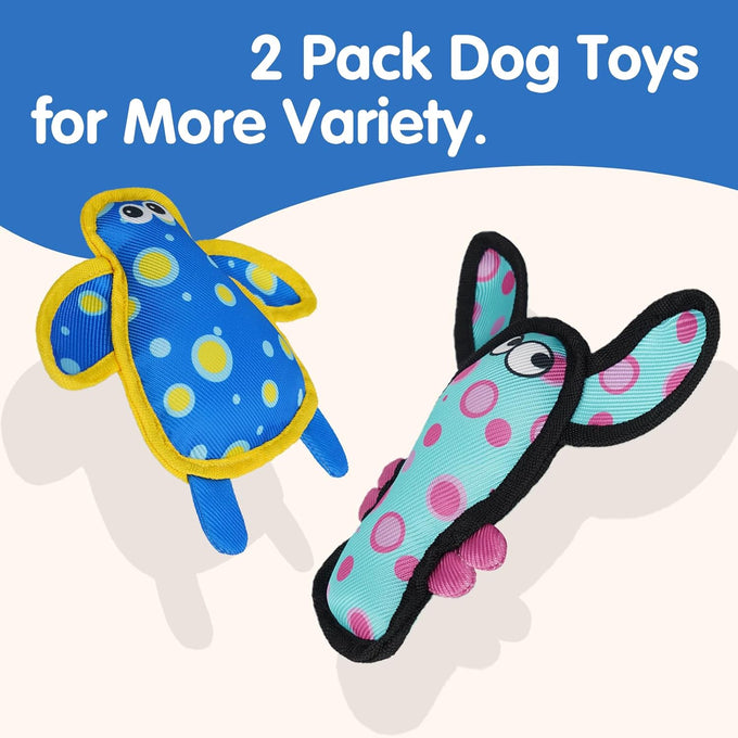 turtles & lobsters small dog toys cute colorful indoor play durable fabric non-shedding material
