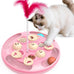 Cat Puzzle Toy Games Level 3 in 1 with Track Balls Feeder Teaser Non-Slip Base Pink