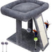 TWDEPART Cat Tree Tower with Grey Scratching Post for Indoor Cats, 16.93"L x 13"W x 17.7"H Climbing Tree