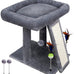 TWDEPART Cat Tree Tower with Grey Scratching Post for Indoor Cats, 16.93"L x 13"W x 17.7"H Climbing Tree
