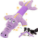 WOWBALA interactive squeaky dog chew toy for small, medium & large dogs, crocodile-shaped, plush, crinkle paper, 24-inch length