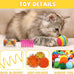 Quozuo 60pcs kitten toys, cat balls springs toy set with variety of cat ball toy, cat mouse toys, cat springs