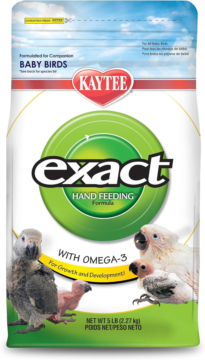 Kaytee exact hand feeding pet bird baby food for parrots, parakeets, and other psittacines, 5 pound