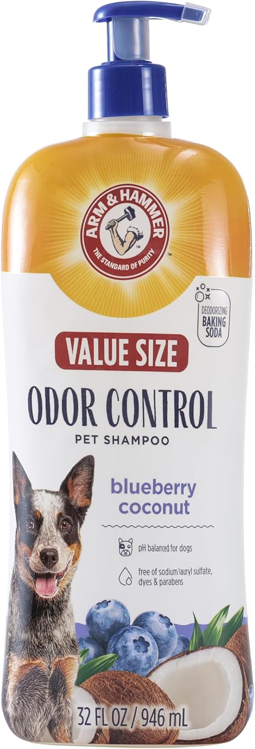 Arm & Hammer Deodorizing Dog Shampoo with Baking Soda, Tearless Moisturizing Formula, Fresh Kiwi Blossom Scent, 20 Fl Oz