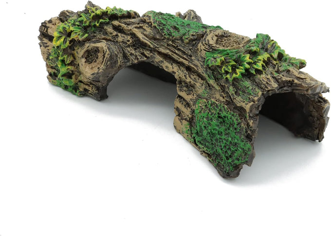 JIH resin hollow tree trunk ornament, betta house cave wood decoration for 5.7x2.5x2.1 inches fish tank