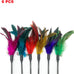 cat wand feather toys set, 6 pieces interactive cat toys for indoor cats, 17.7 in feather stick