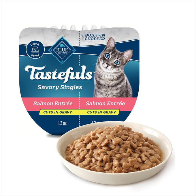 Blue Buffalo Tastefuls Spoonless Singles 2.6-oz Twin-Pack Trays Beef Entrée 24 Count