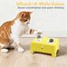 Cheese Box Interactive Cat Toy, 3-in-1 Whack a Mole Feather Toy for Indoor Cats, 4 Holes Kitten Toy, Yellow