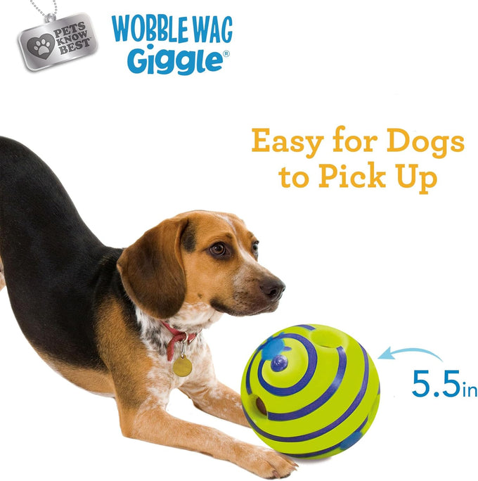 Pets Know Best Wobble Wag Giggle Ball 5.5" Interactive Dog Toy with Giggle Sounds