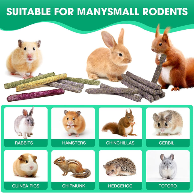 jorewood 33pcs rabbit chew sticks natural timothy grass molar teeth stick guinea pig toys