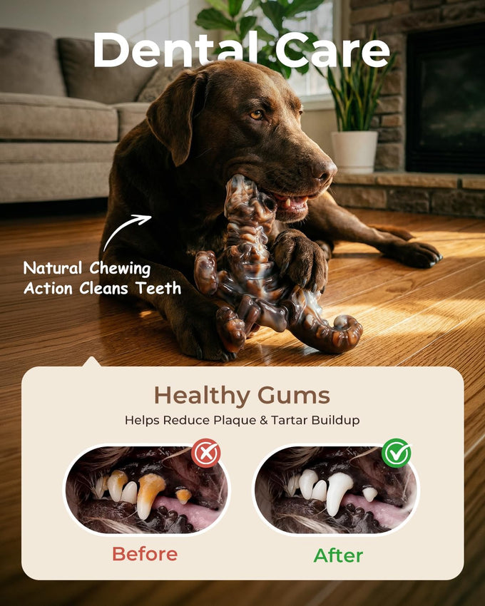 2 pack indestructible nylon dog chew toys, bacon flavor, heavy duty, long lasting for large dogs 20-90 lbs