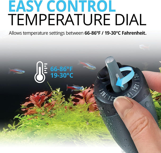fluval m 200-watt submersible aquarium heater with mirror technology for freshwater and saltwater tanks up to 65 gallons