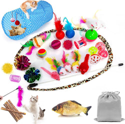 ailuki 35-pc cat toys kitten toys assortment variety catnip toy set for cat puppy kitty