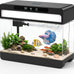 3 gallon smart aquarium for beta fish, 3-in-1 silent water pump with filtration, circulation, oxygenation, and 7 colors LED lights (black)