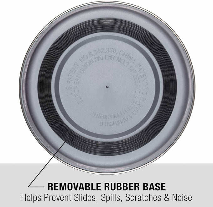 loving pets bella stainless steel dog & cat bowls - spill proof medium 20-35 lbs blueberry