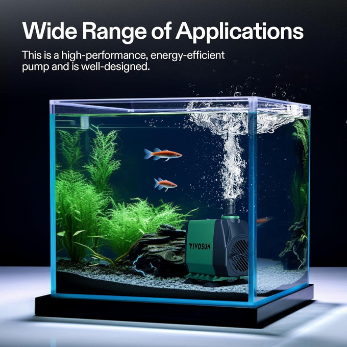 vivosun 800gph submersible pump with 10ft high lift and 6.5ft power cord for aquarium pond and hydroponics use