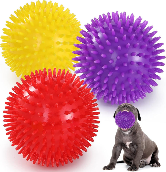 vitever 3.5" squeaky dog toy balls in 6 colors, bpa free, non-toxic for medium, large & small dogs