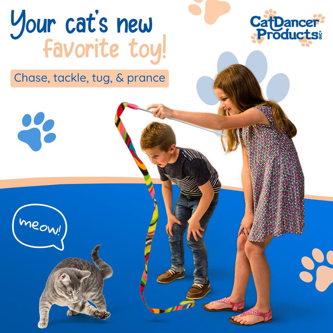 Cat Dancer Products Charmer Interactive Cat Toy with Polycarbonate Wand and Colorful Fabric