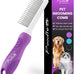 stainless steel poodle detangling pet comb with long and short teeth for dogs and cats grooming