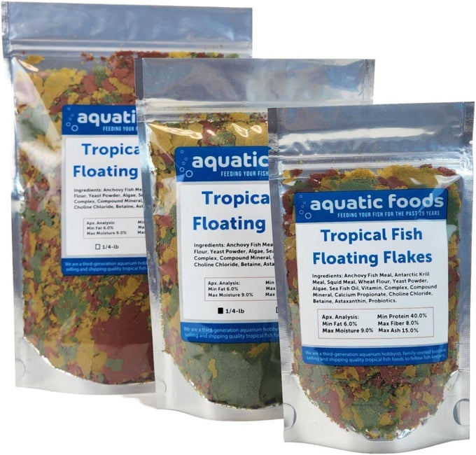 Aquatic Foods Tropical Fish Flakes, 12-Type Pellet Mix, 4-Type Wafers, Freeze Dried, Spirulina for Cichlids, Angels, Tetras, Guppies
