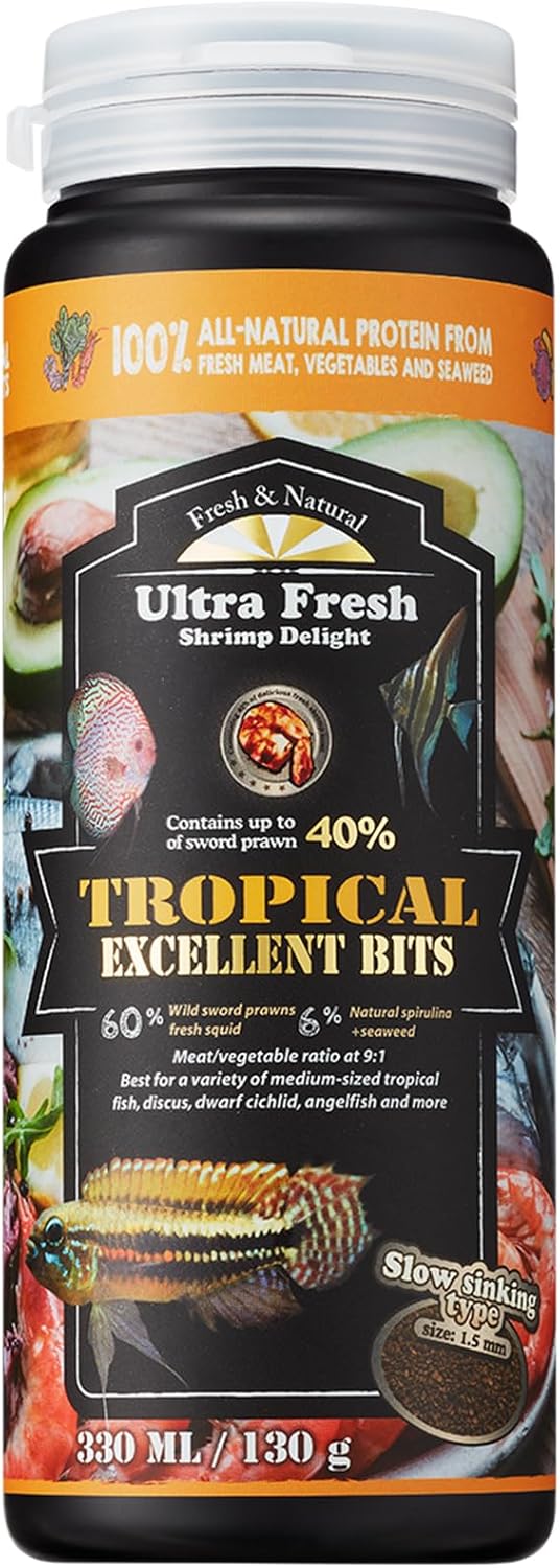 Ultra Fresh Wild Sword Prawn Food for Discus Angelfish Medium Sized Cichlids 4.6 oz