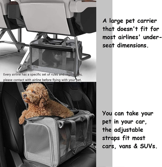 GAPZER Large Cat Carrier for Medium Big Cats, Soft-Sided, Washable, and Collapsible Pet Travel Bag