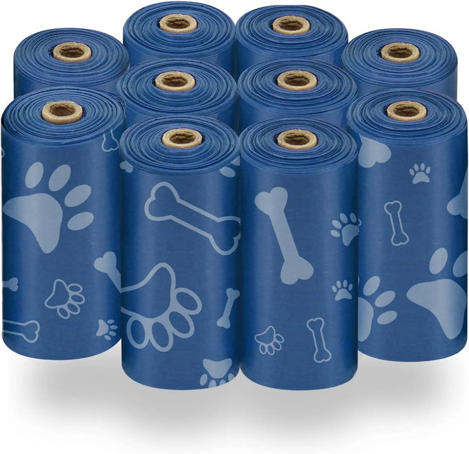 Thick Plastic Dog Poop Bags for Outdoor Puppy Walking and Travel, Leak Proof and Tear Resistant, 150 Assorted Bags