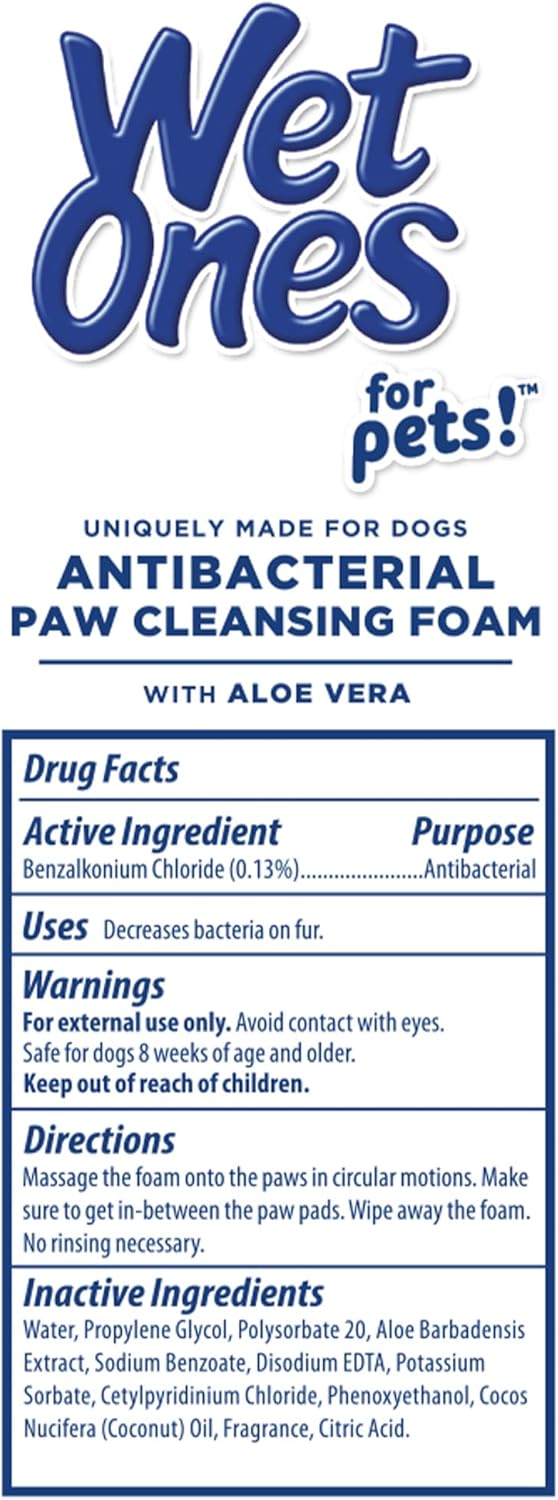 Wet Ones for Pets 5 Ounce Antibacterial Dog Paw Cleaner with built-in Scrubber Brush, Tropical Splash Scent