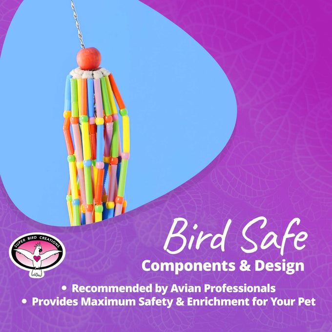 Super Bird Creations SB708 Wind Chimes Bird Toy for Medium to Large Birds, 13" x 2"