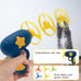 Andiker Cat Fetch Toy, blue, interactive kitten flying disc launcher with 5 colorful propellers for training and chasing