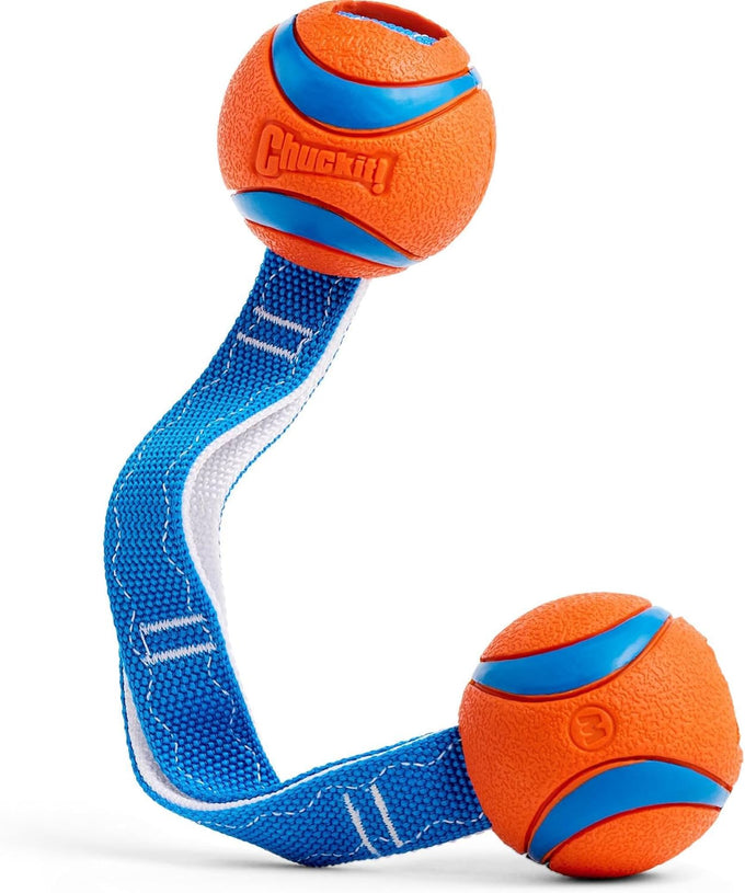 Chunky Chuckit! Ultra Tug Dog Toy, Medium, 20-60 pound dog fetch and tug toy with 2.5 inch ball